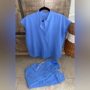 Figs Ciel Blue Scrub Set